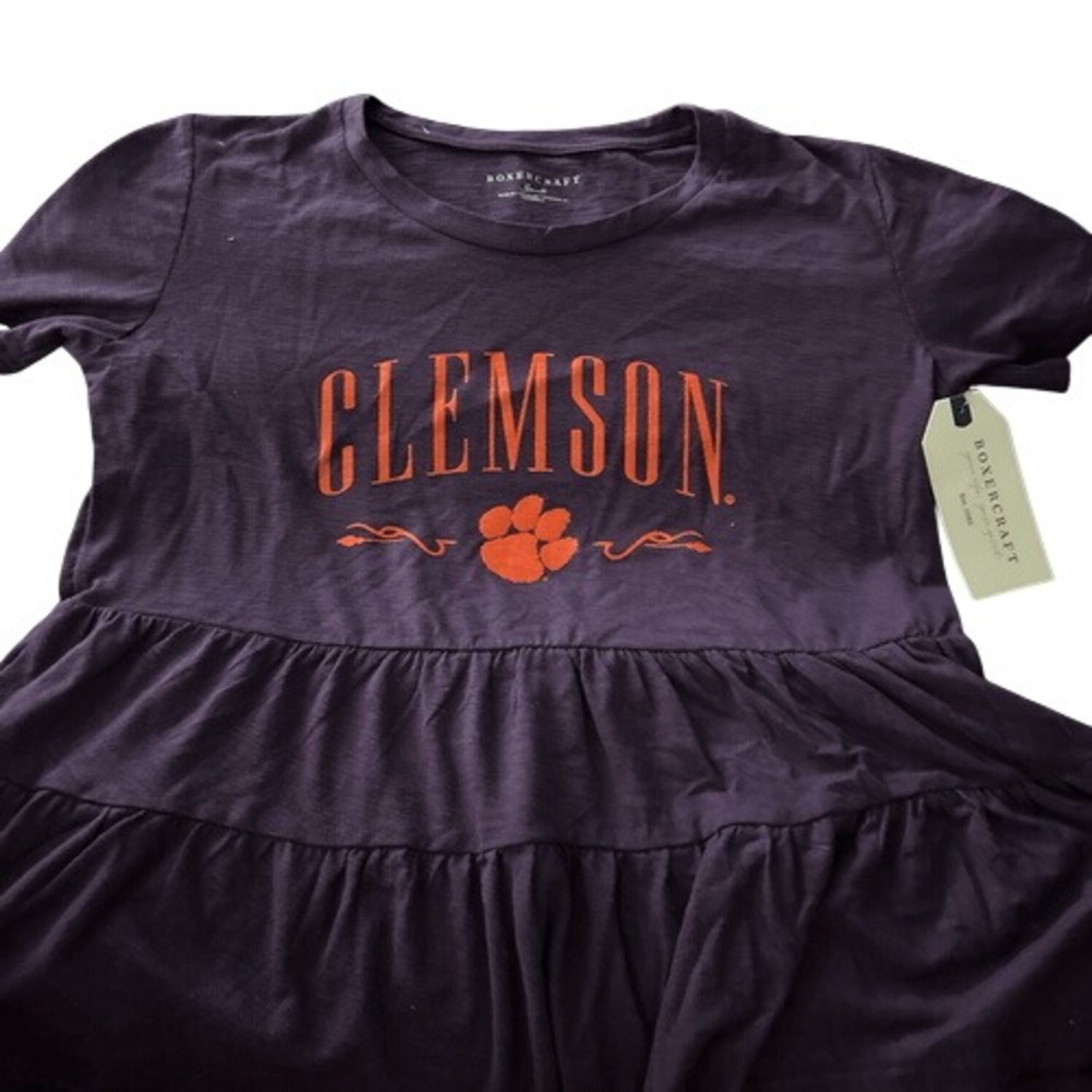 Boxercraft Clemson Tiered Tunic Babydoll T-Shirt Size Small NWT